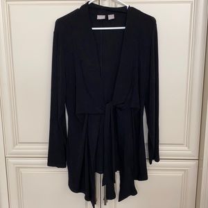 Chico’s Travelers Black Tie Front Cardigan